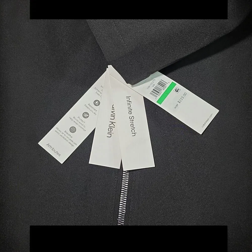 NWT Calvin Klein Men L Sherpa Lined Soft Shell Jacket Black Infinite Stretch 225